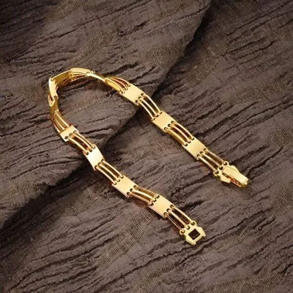 New Gold Bracelet Gold 14k Gold Filled Chain Bangle - Picture 1 of 5